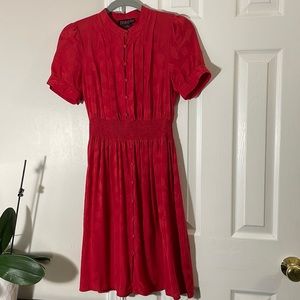 Anthropologie Red Silk Dress- Size 4